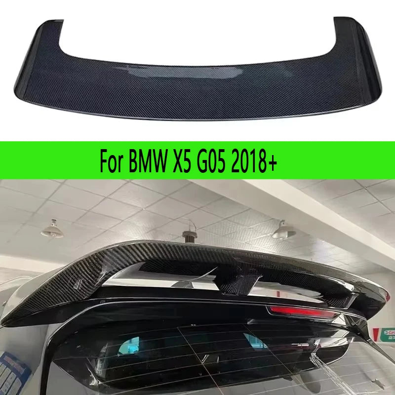 For BMW X5 G05 2018+ Carbon Fiber Tail Fins Wing Rear Deck