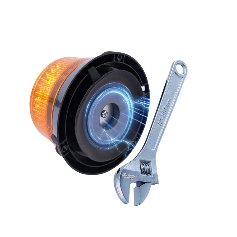Solar Magnetic Flash Truck Roof Beacon Wireless Emergency Strobe