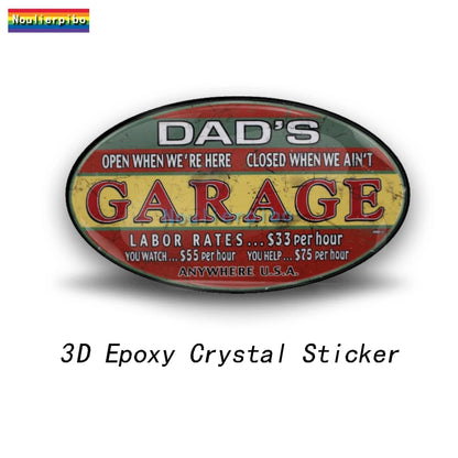 3D Dome Gel Sticker Old Shool Wolf Biker Retro
