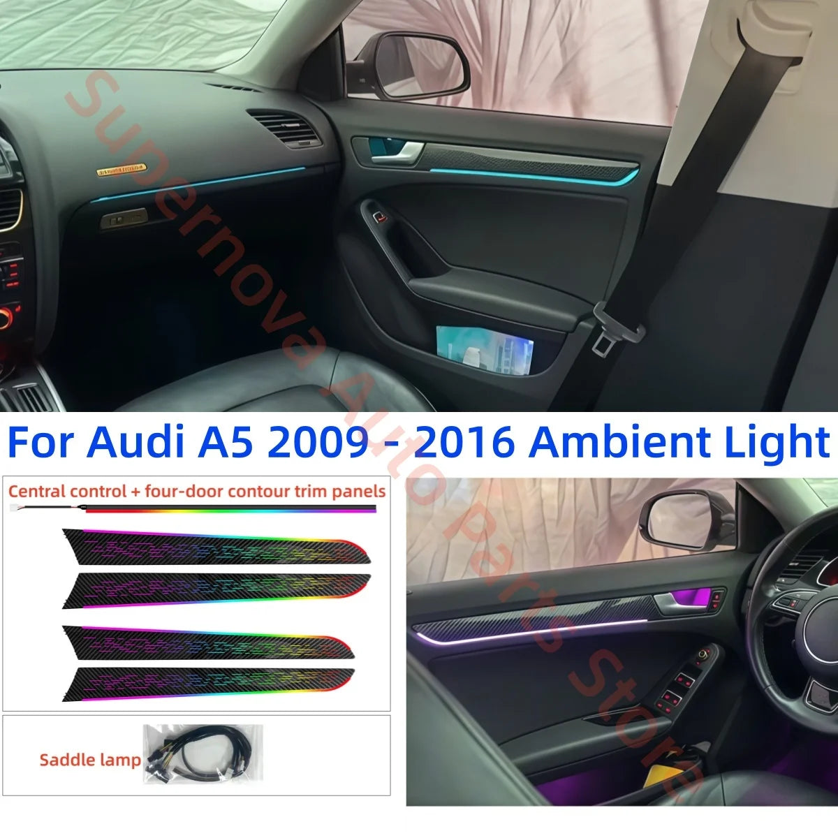 For Audi A5 2009 - 2016 Ambient Atmosphere Interior Lighting