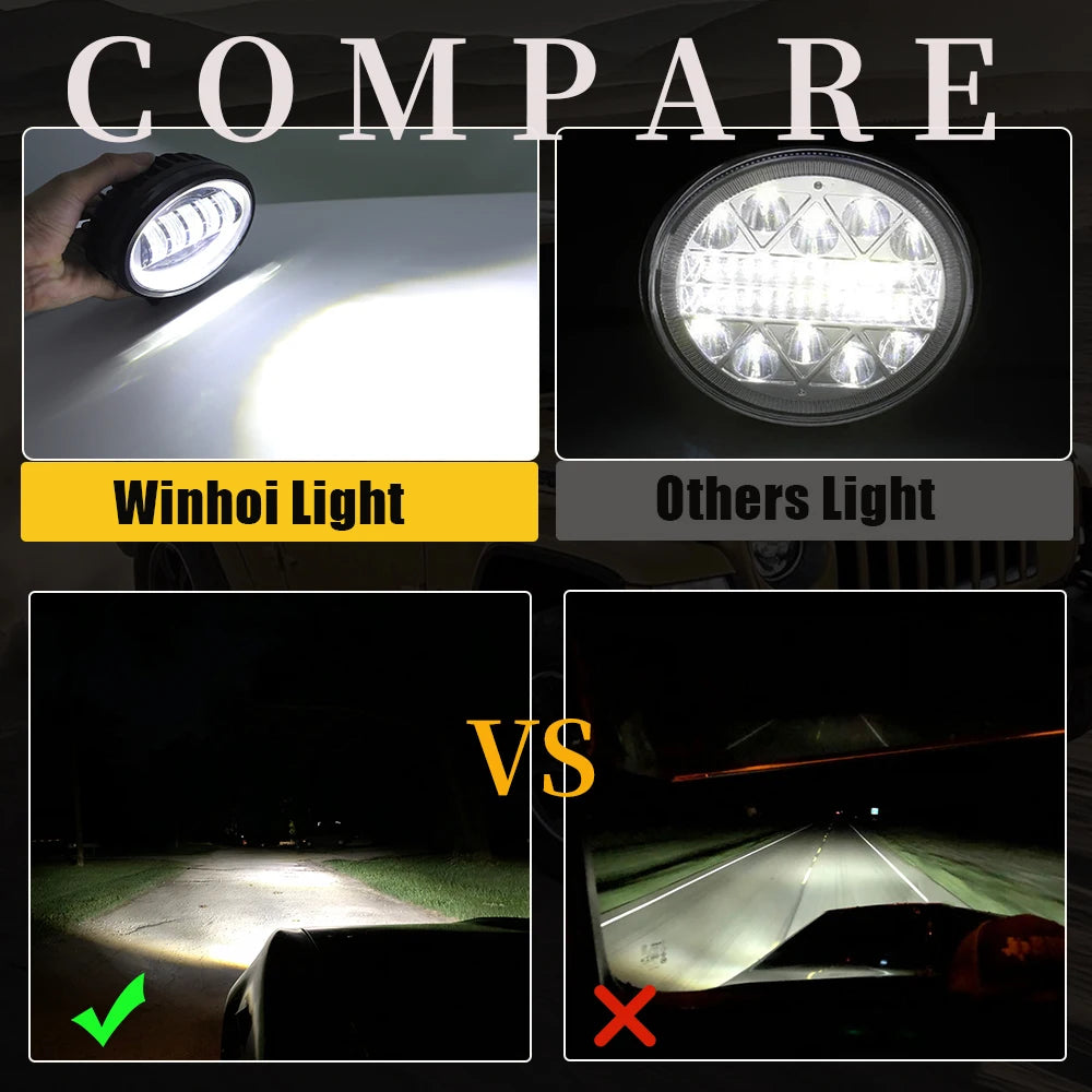 For Off Road Motorcycle ATV Utv Round Pods Drl Angel Eyes