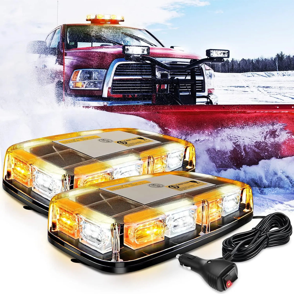 Nilight 2PCS 12 Roof Strobe 48LED Flashing Hazard Emergency