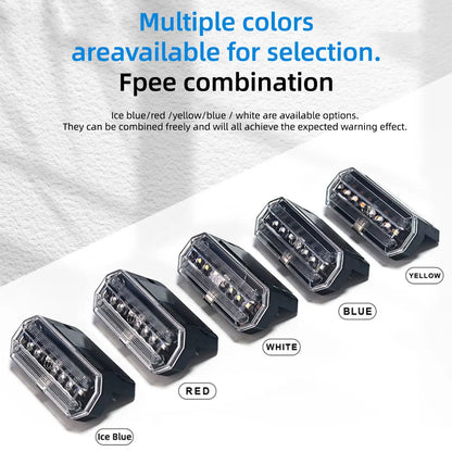 1PCS Solar Powered 6SMD Strobe Warning anti-collision Signal Cars