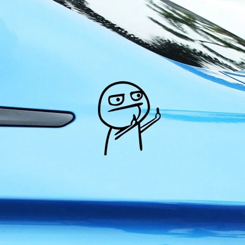 10.5x12cm Creative Funny Stickers Middle Finger Windshield Door
