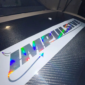 Impulsive Text Jdm Decal Holographic Die Cut Vinyl Pvc
