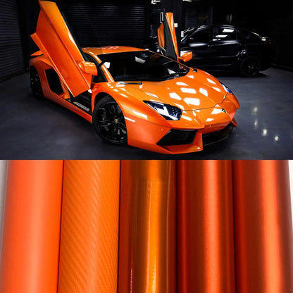 Various Kinds Glossy Matte Orange Vinyl Wrap 3D Carbon