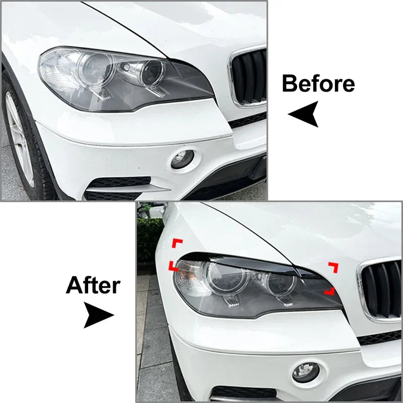 For BMW X5 E70 2008 2009 Headlight Eyelid Eyebrows Lid Cover