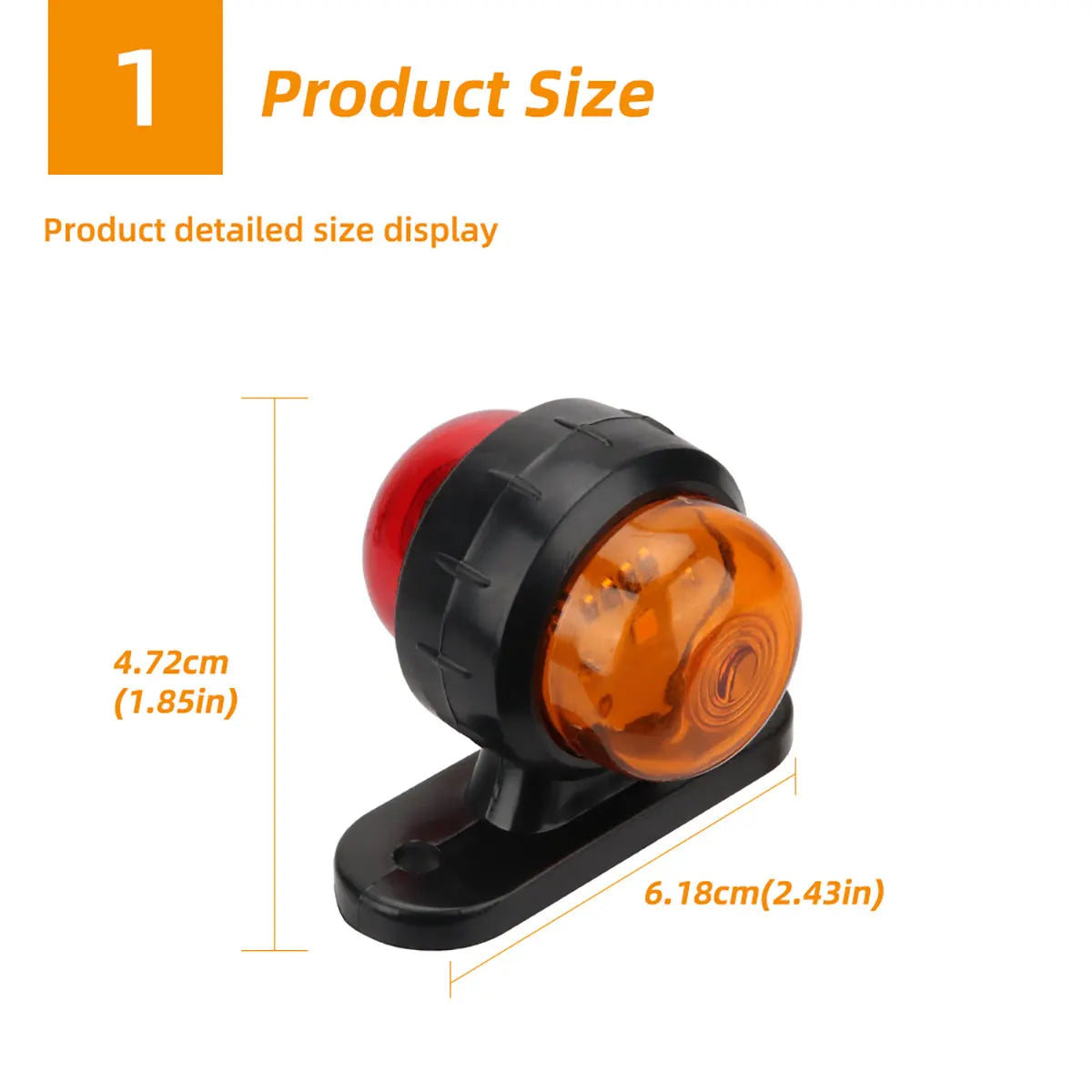 2X Side Marker 12V 24V Trailer Front Rear Clearance