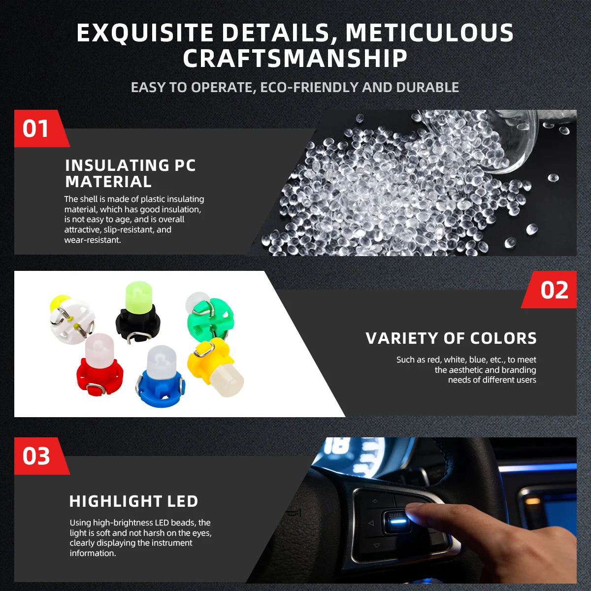 10PCS T3 Bulbs Interior 1SMD Dashboard Warning Indicator Wedge