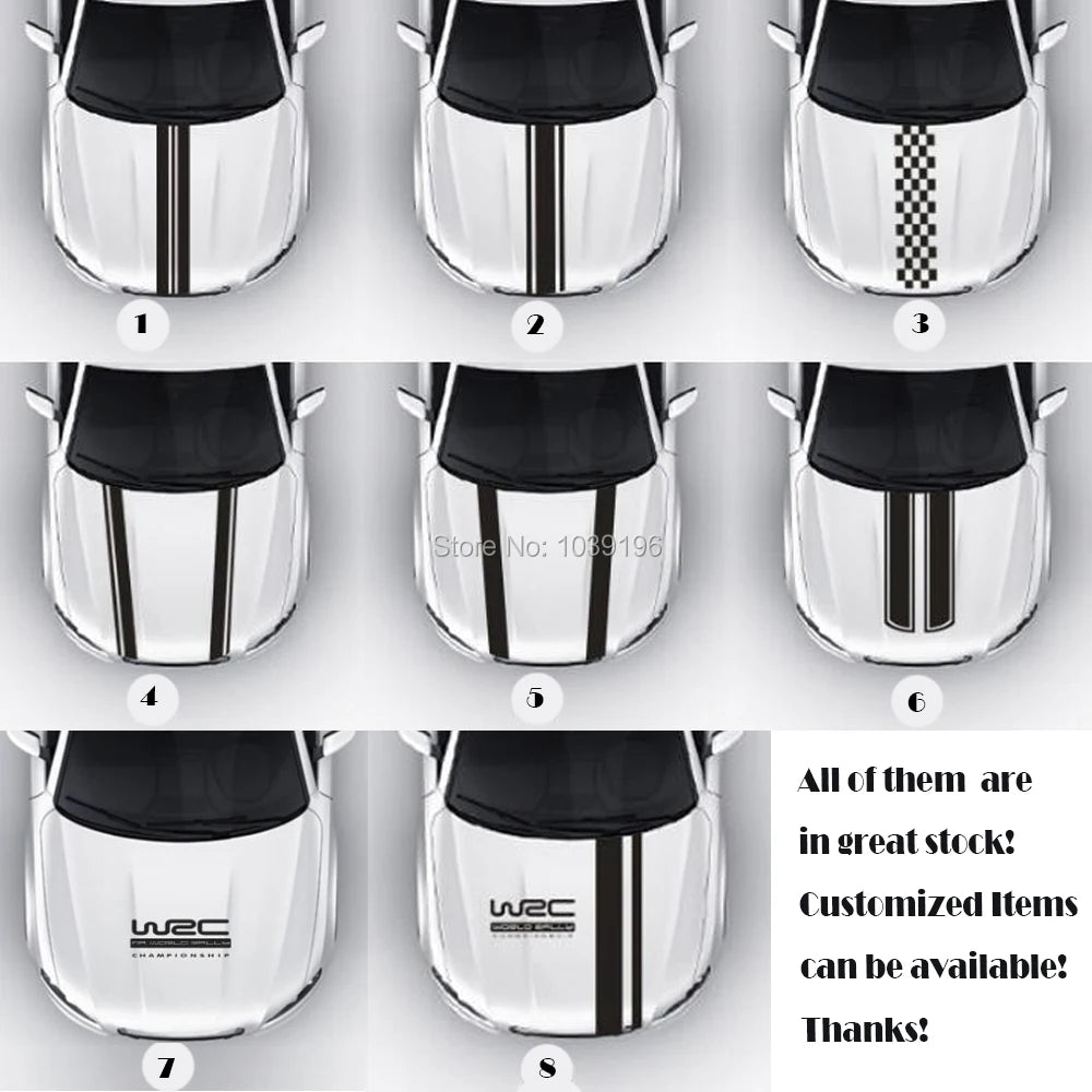 Wrc Fia World Rally Championship Stripe Hood Covers Vinyl