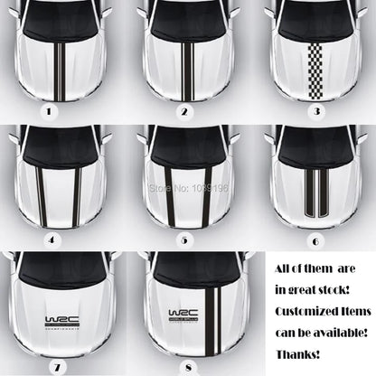 Wrc Fia World Rally Championship Stripe Hood Covers Vinyl
