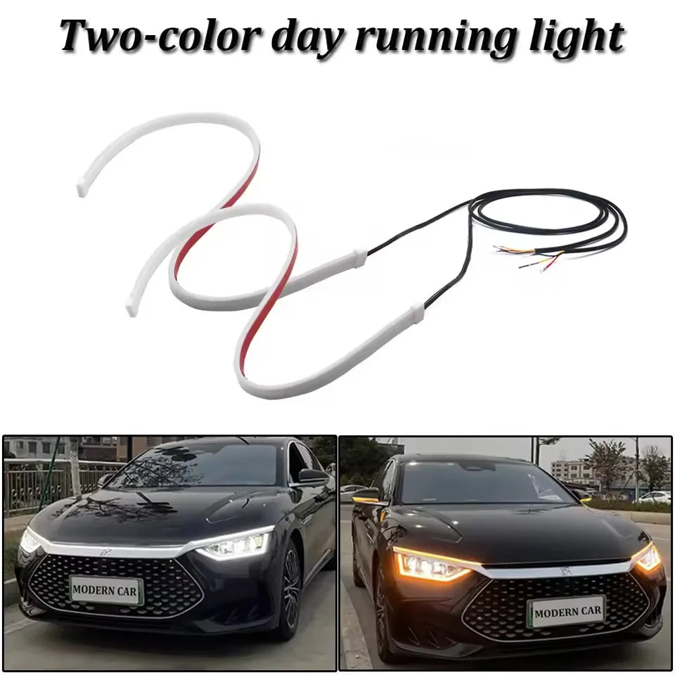 Headlights Dynamic Strips Turn Signals Yellow Flexible Daytime