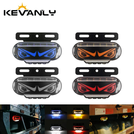 2PCS Side Marker 12V 24V Dynamic Flowing Warning Strobe