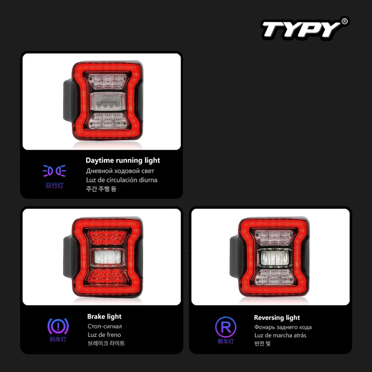 For Jeep Wrangler Jk Taillight 2007-2024 Typy Upgrade Modified