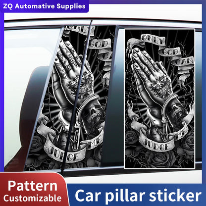 Praying Hands Stickers B Pillar Decal Only God Can