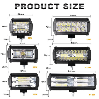Work Offroad 4X4 Spotlights Fog Diode Headlight SUV ATV