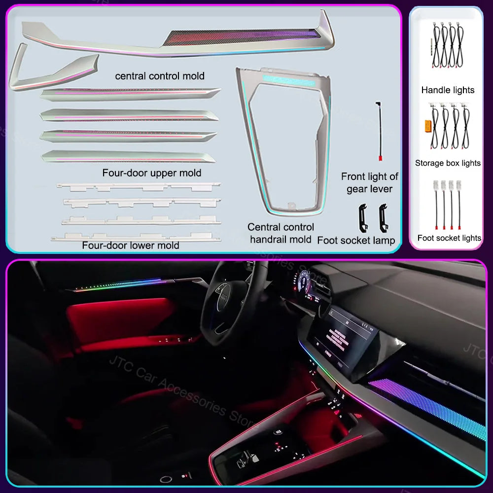 For Audi A3 8Y S3 RS3 Ambient Dashboard 2021-2025 Air Vent