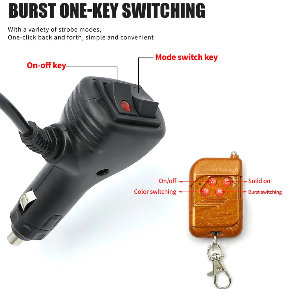 For Tow Wireless Warning Bar Rooftop Safti Stroboscopes Strobe