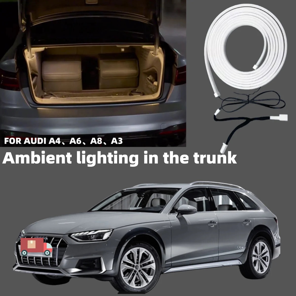 For Audi 17-24 A4 21-25 A3 Trunk Ambient Lighting