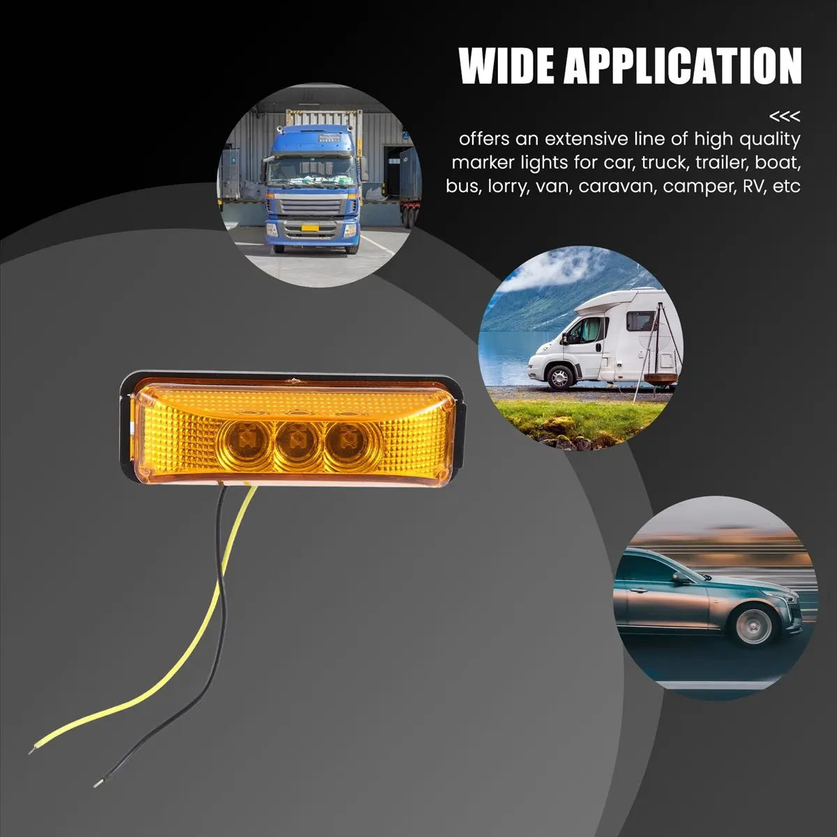 For Trailer Main In 3.9inch Tail Rear Lamps Indicator Marker