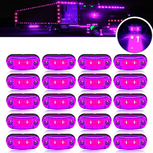 For Trailer 4PCS Oval Side Marker Trucks Caravan Clearance