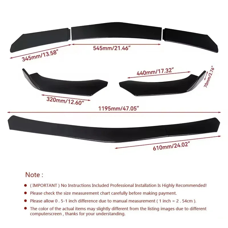 For Buick Velite 6 Body Kits 5-segment Adjustable Front Bumper