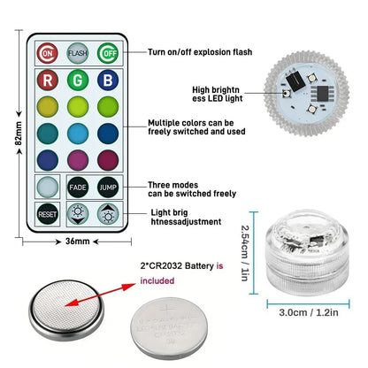 Interior Ambient Wireless Adhesive Remote Control Roof Foot