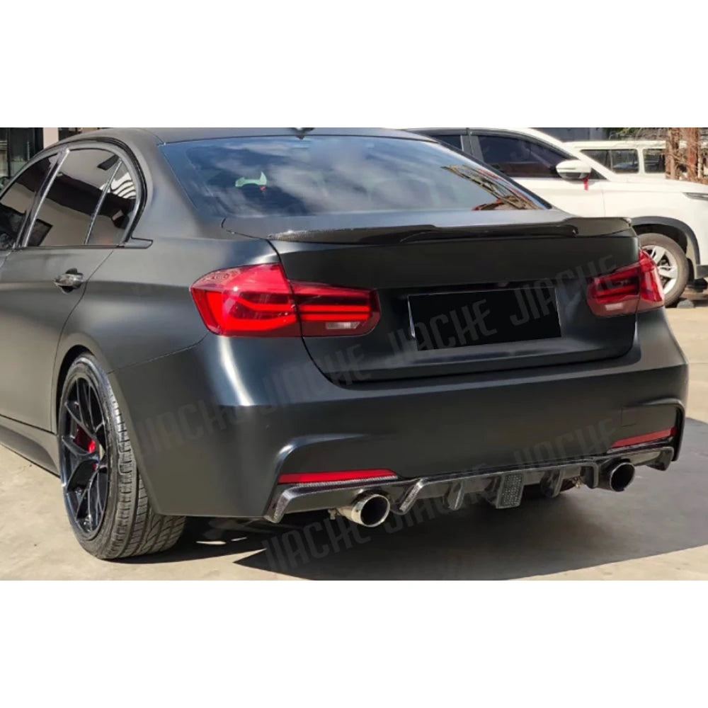 For BMW 3 Series F30 F35 Carbon Fiber Rear Bumper Exhaust