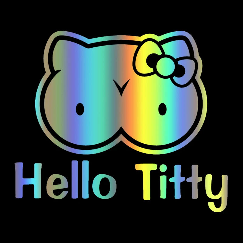 Funny Hello Titty Neko Sticker Creative Automobile Motorcycle