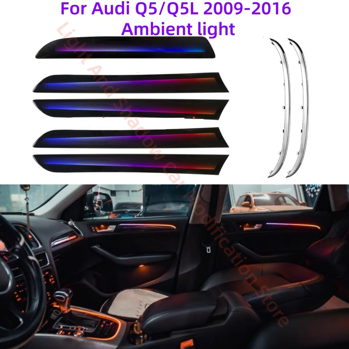 For Audi Q5 Q5L 2009-2016 LED Ambient Interior Lighting Upgrade