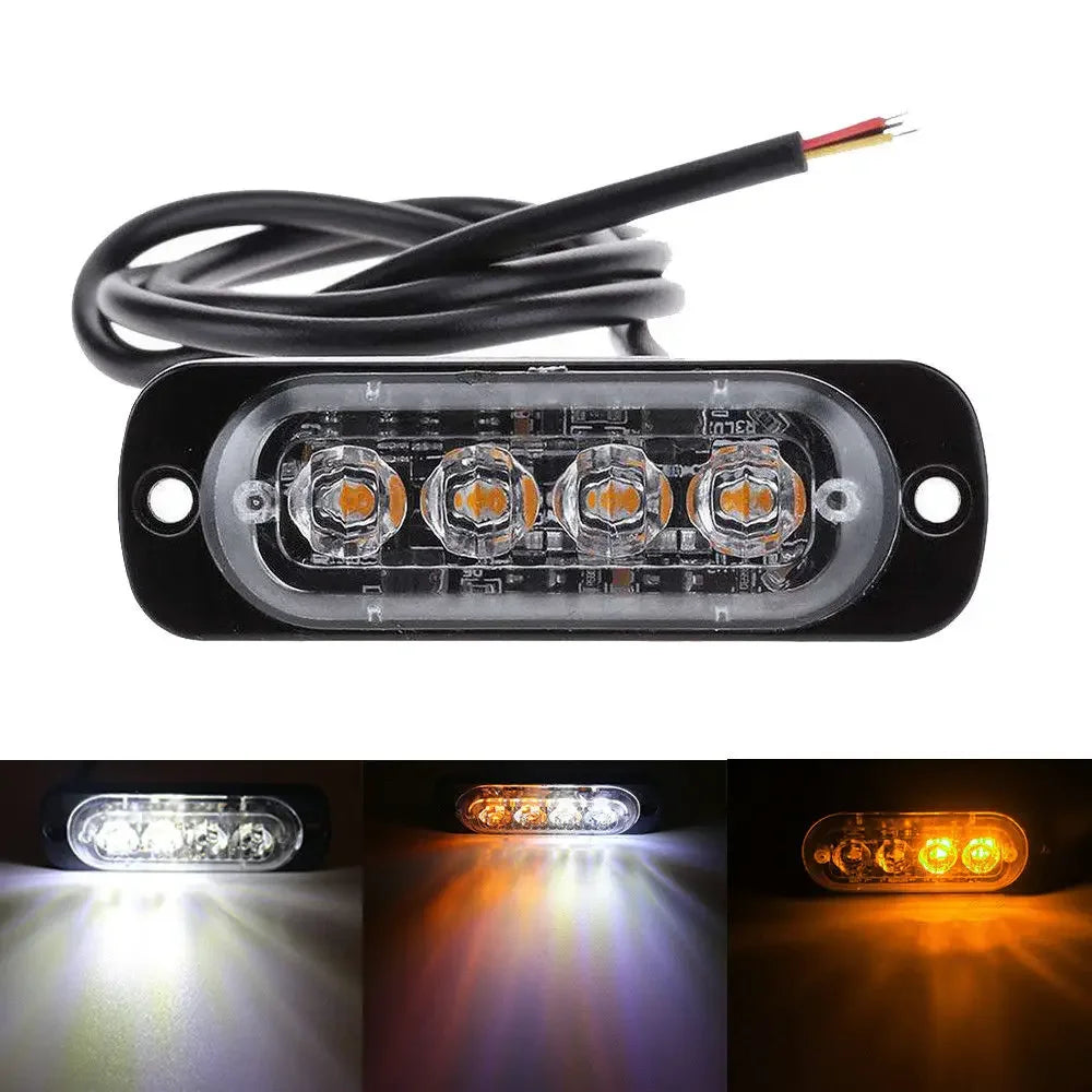 12v-24v 4LED Grill Strobe Warning Truck Flashing Emergency