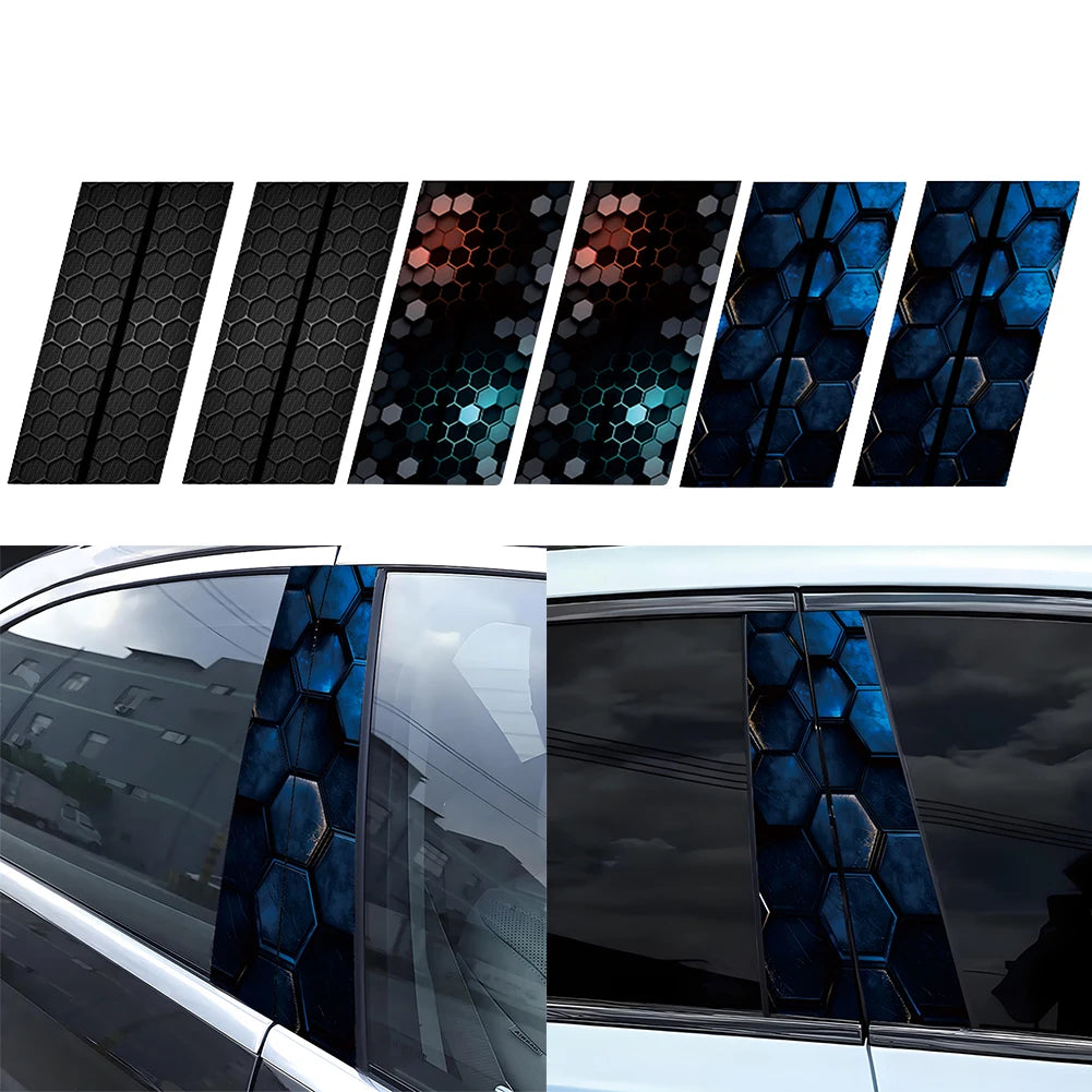For Honeycomb Auto 2PCS B-Pillar Waterproof Decal Door Post