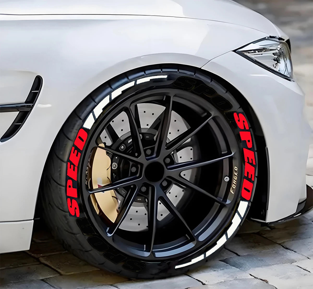 8PCS Lot Speed Tire Wheel Stickers Tuning 3D Permanent