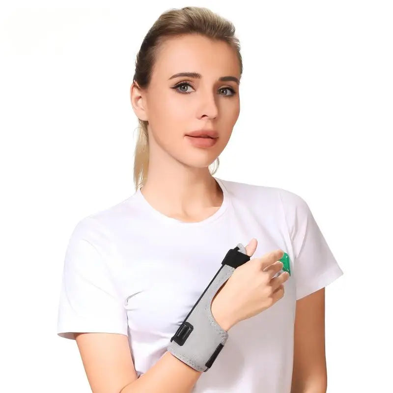 Red Electric Heating Thumb Support Vibrating Massager Relieves