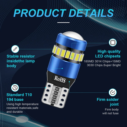Nlpearl 2PCS W5W T10 Bulbs Canbus No Error Clearance