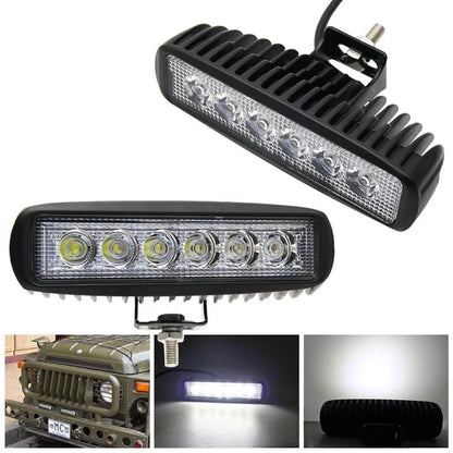 2PCS 18W Work Drl Spotlight Bright Offroad SUV Truck