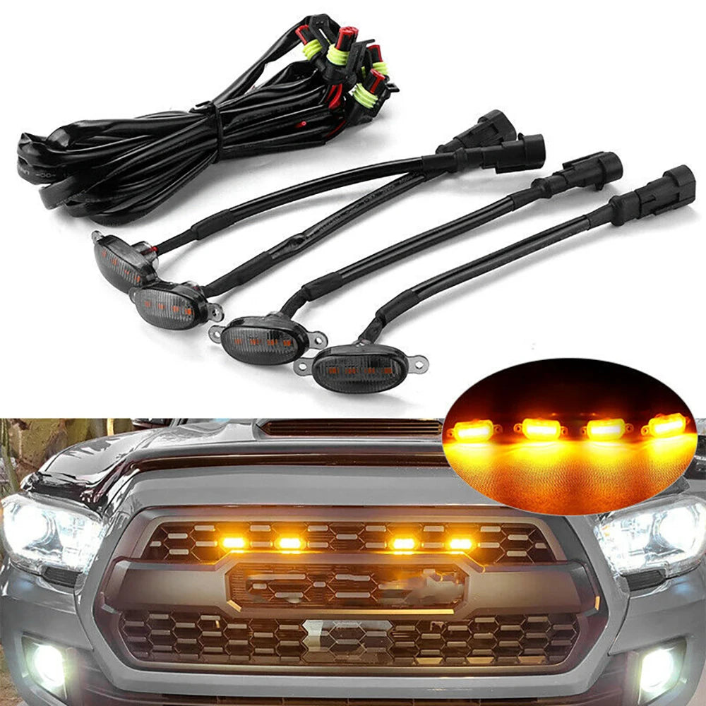 4PCS Set Off Road Grille Small Yellow Raptor Pickup
