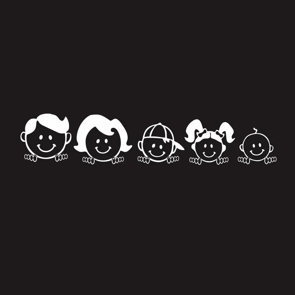 jptz5cmx25cm Sticker Happy Family Vinyl Film Art Design Pattern