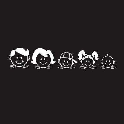 jptz5cmx25cm Sticker Happy Family Vinyl Film Art Design Pattern