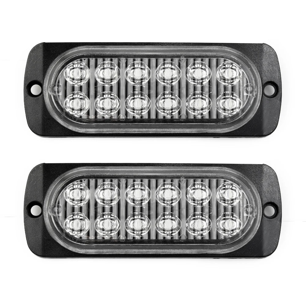 2PCS Urgent 12V 24V Strobe Warning Truck Van Bus