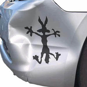 Wile E Coyote Dent Fix Decal Sticker Hitting Wall
