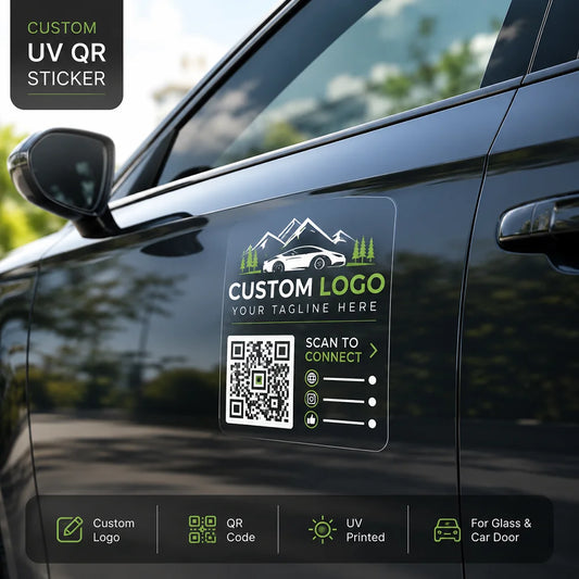 For Storefront Glass Door Vehicle Window Custom Uv Printed Qr