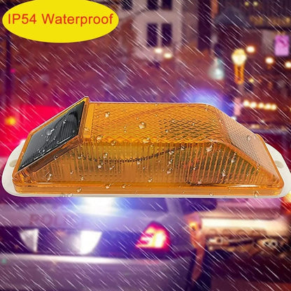Solar Strobe Warning Outline Safety Traffic Night Flashlight