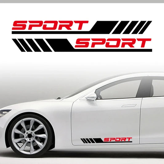 2PCS Diagonal Stripe Door Side Stickers Sport Racing Vinyl