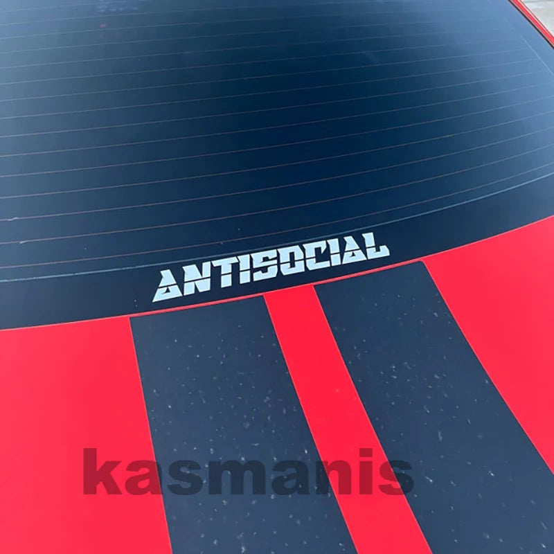 Antisocial Vinyl Art Sticker Windshield Window Body Mirror Glass