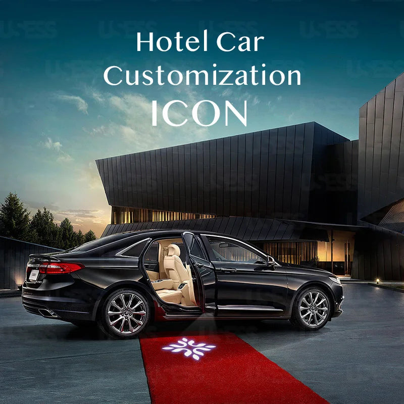 For BMW Audi Benz Porsche Tesla Welcome Icon Customized Glass