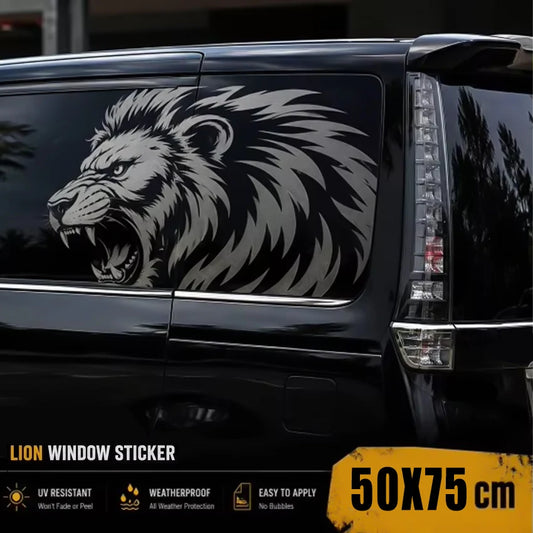 Roaring Lion Head Vinyl Window Sticker 50x75cm Waterproof Van