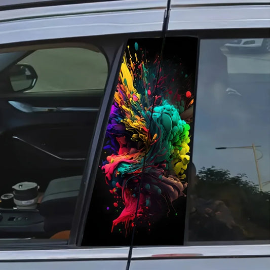 For B-pillar Exterior Accessories 2-pack Splash Paint Pattern