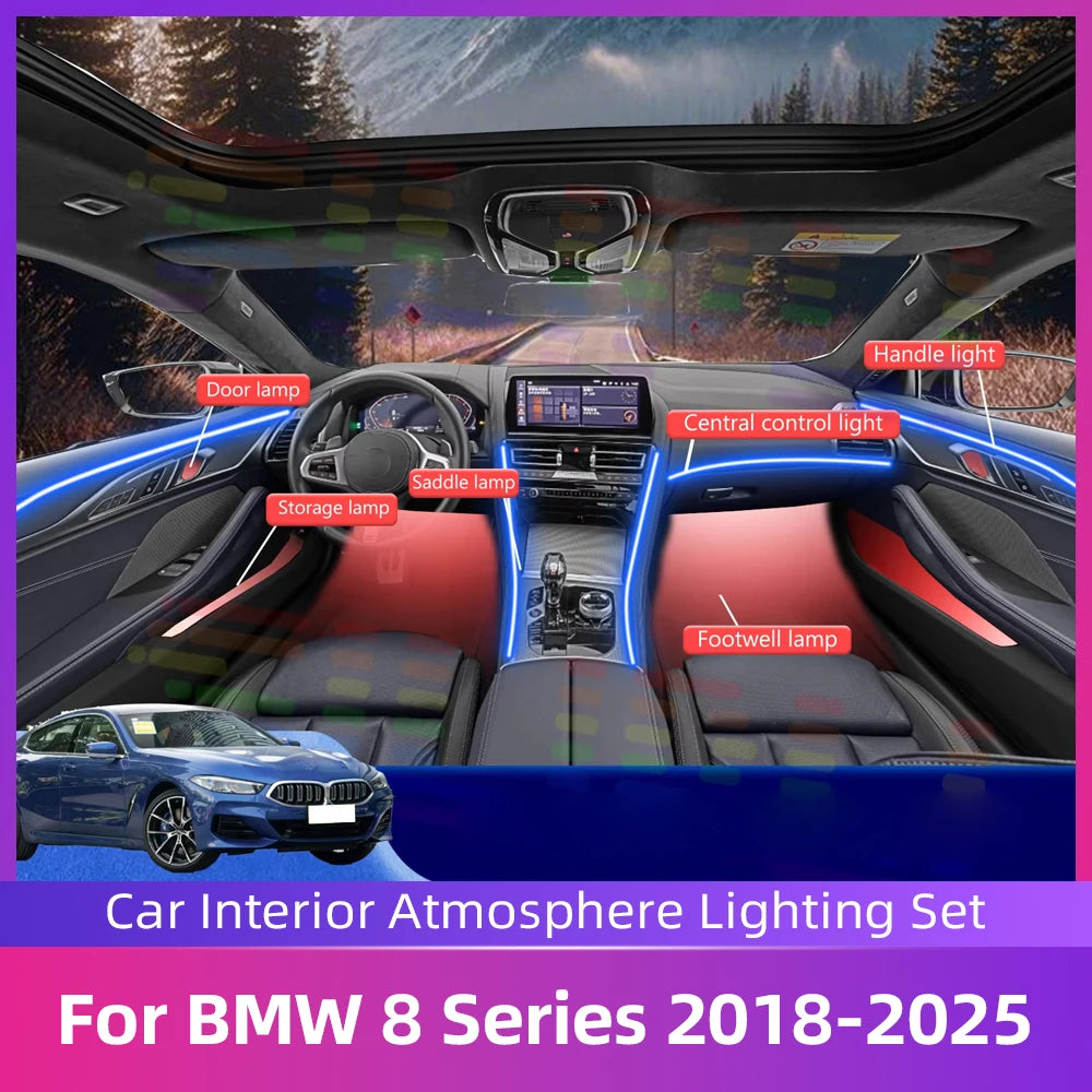 For BMW 8series G14 G15 G16 G77 Ambient Color Acrylic Strips