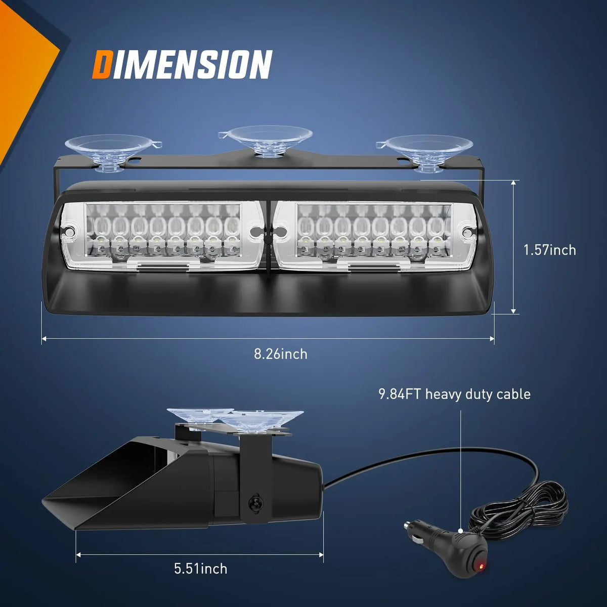 Strobe 16LED Flashing Beacon Model Signal Flash Dash Windshield